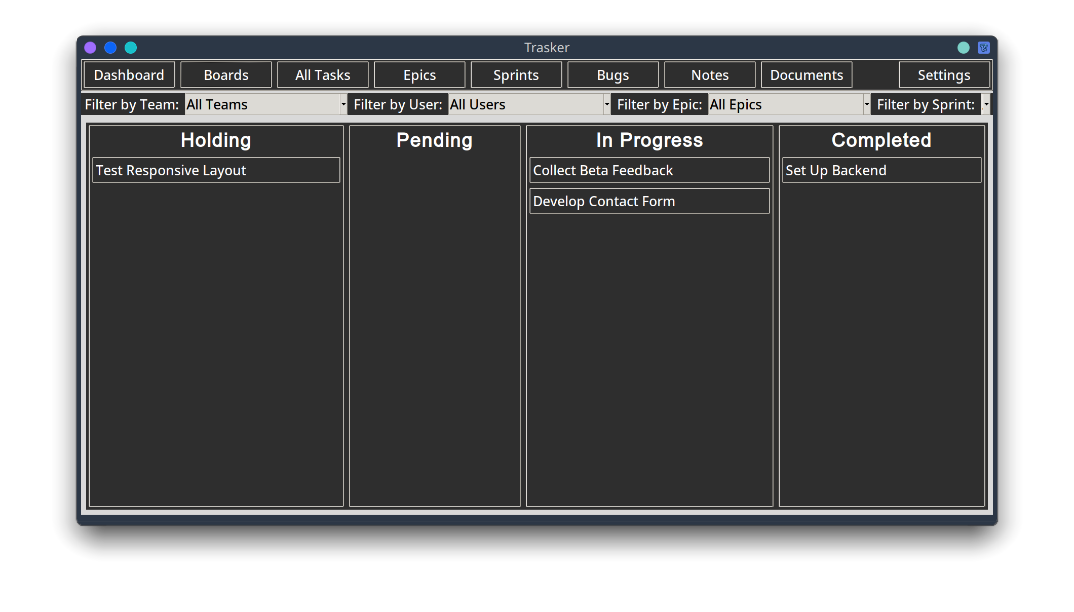 Trasker App Screenshot